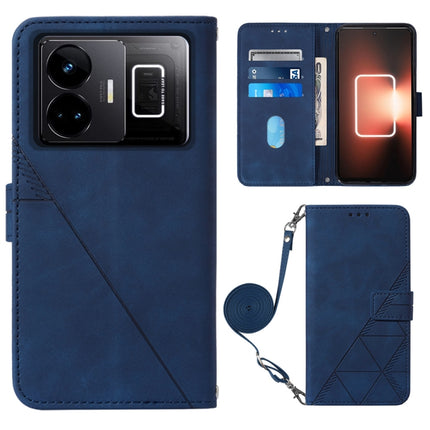 Crossbody 3D Embossed Flip Leather Phone Case, For Realme 10 Pro 5G, For Realme 10 Pro+ 5G, For Realme C55, For Realme GT Neo 5  5G / GT 3