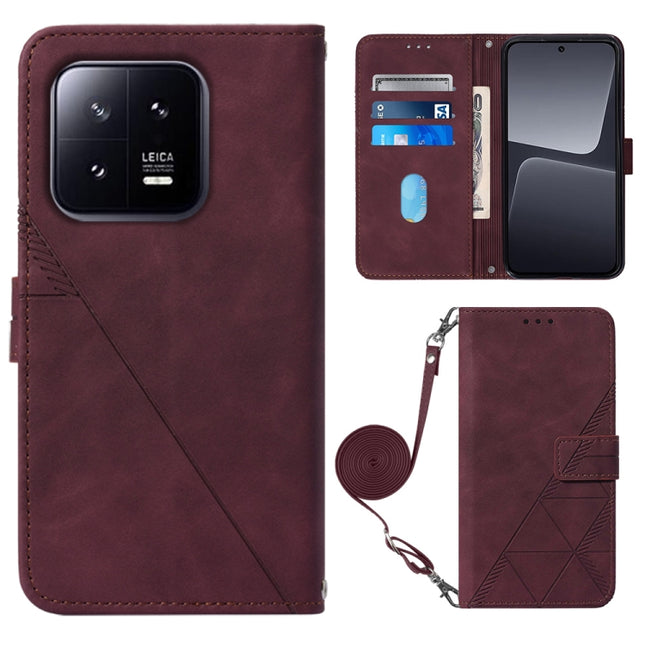 Crossbody 3D Embossed Flip Leather Phone Case, For Xiaomi 13, For Xiaomi 13 Lite 5G, For Xiaomi 13 Pro, For Xiaomi Poco X5 Pro 5G