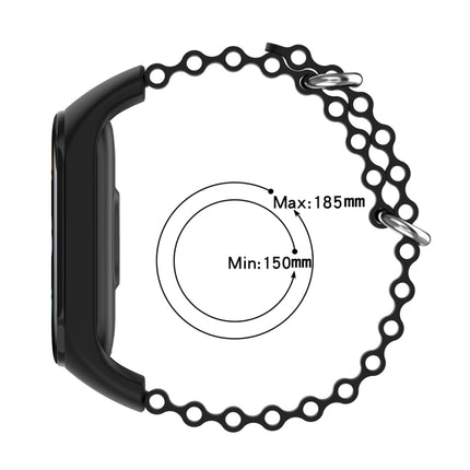 Solid Color Marine Silicone Breathable Watch Band, For Xiaomi Mi Band 7 / 6 / 5 / 4 / 3