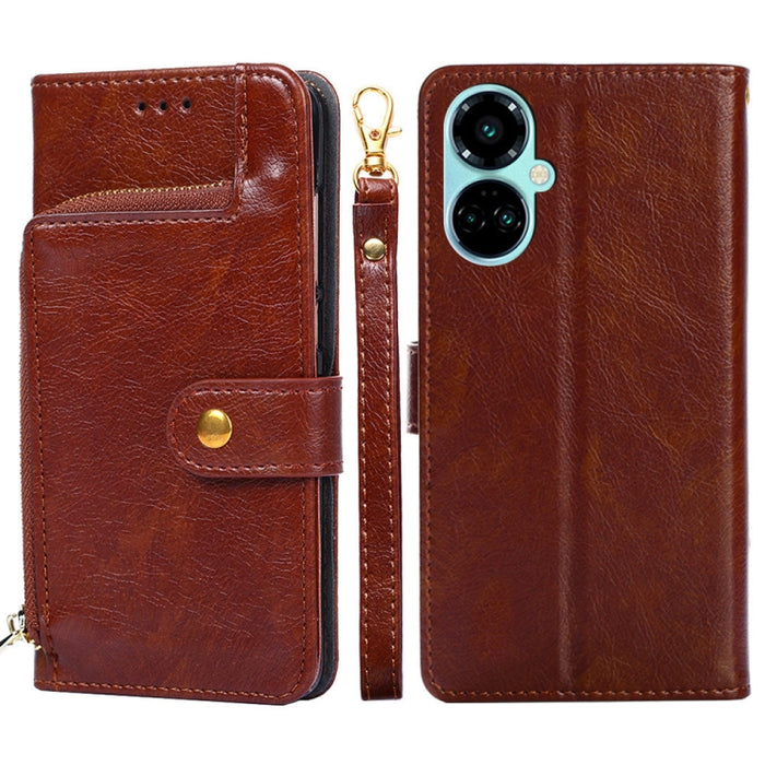 Zipper Bag Leather Phone Case, For Tecno Camon 19 / 19 Pro, For Tecno Pop 6 Pro, For Tecno Pova 4 Pro, For vivo S16e, For vivo Y100 5G, For Xiaomi Redmi Note 12 4G Global