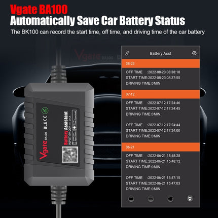 Vgate BA100 Car 12V Bluetooth 4.0 Battery Assistant Analyzer Tester, Vgate BA100