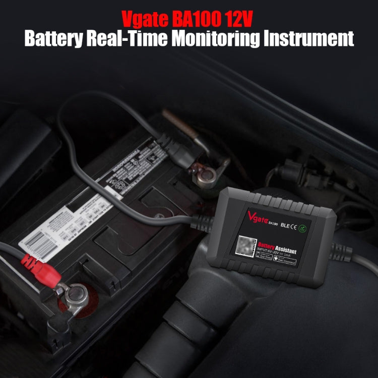 Vgate BA100 Car 12V Bluetooth 4.0 Battery Assistant Analyzer Tester, Vgate BA100