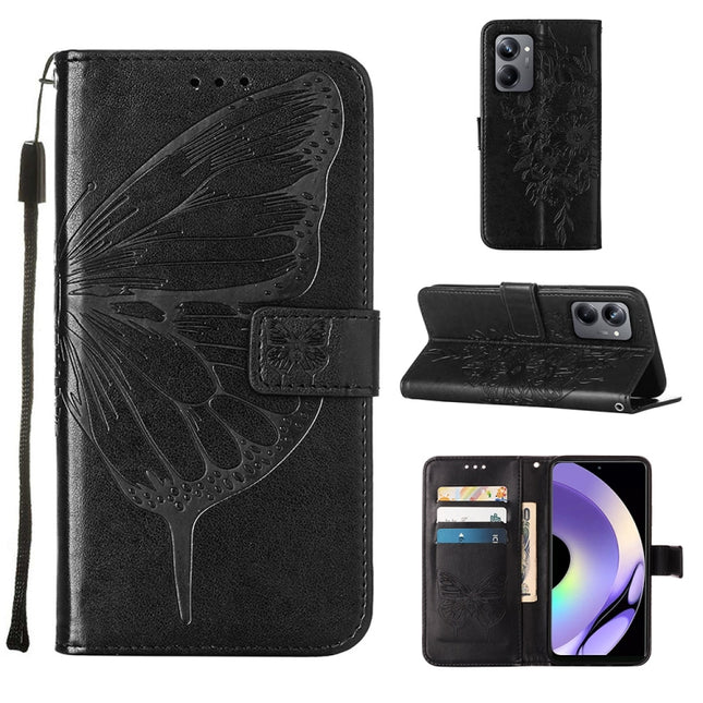 Embossed Butterfly Leather Phone Case, For Realme 10 Pro 5G, For Realme 10 Pro+ 5G, For Realme C55