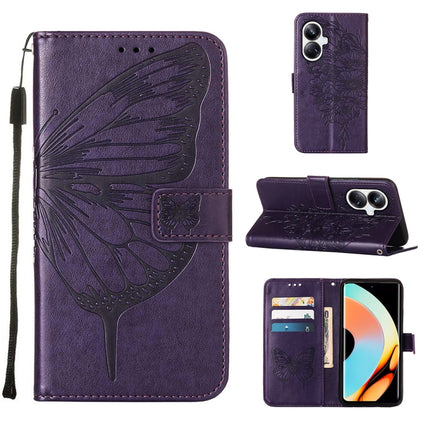 Embossed Butterfly Leather Phone Case, For Realme 10 Pro 5G, For Realme 10 Pro+ 5G, For Realme C55