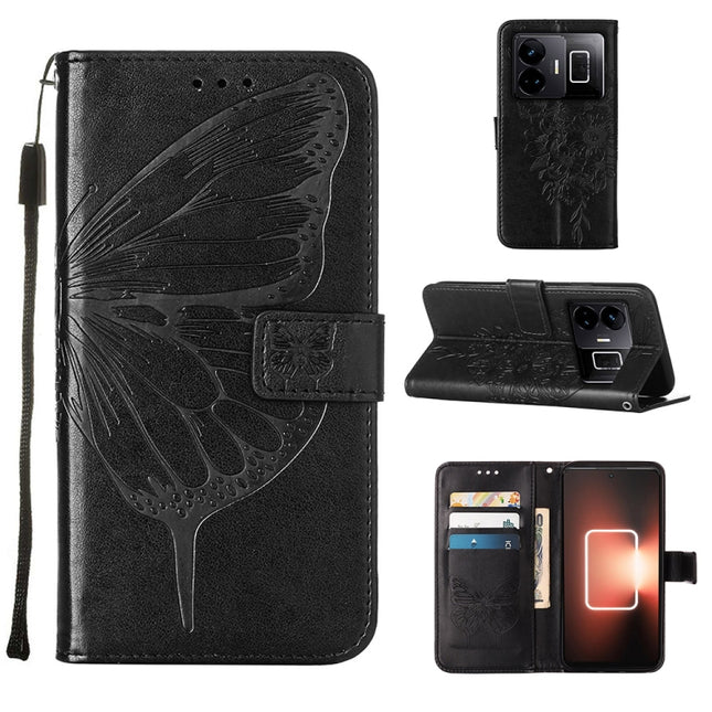 Embossed Butterfly Leather Phone Case, For Realme GT Neo 5 5G / GT3, For OPPO A1 Pro / Reno8 T 5G, For Xiaomi Redmi Note 12 4G Global