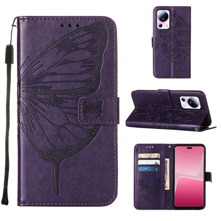 Embossed Butterfly Leather Phone Case, For Xiaomi Redmi Note 12 Pro+ 5G / Note 12 Explorer, For Xiaomi Redmi Note 12 Pro+ 5G, For Xiaomi 13, For Xiaomi 13 Lite 5G