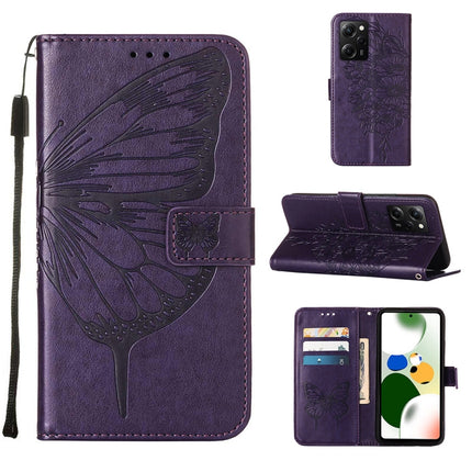 Embossed Butterfly Leather Phone Case, For Xiaomi 13 Pro, For Xiaomi Poco X5 Pro 5G / Redmi Note 12 Pro Speed