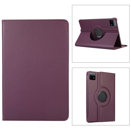 360 Degree Rotation Litchi Texture Leather Tablet Case, For Xiaomi Pad 6 / Pad 6 Pro
