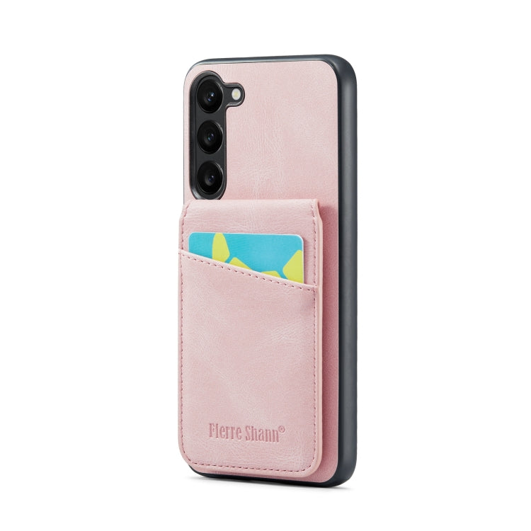 Fierre Shann Crazy Horse Card Holder Back Cover PU Phone Case, For Samsung Galaxy S22 Ultra 5G, For Samsung Galaxy S23+ 5G, For Samsung Galaxy S23 Ultra 5G