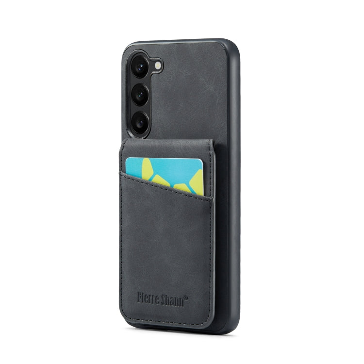 Fierre Shann Crazy Horse Card Holder Back Cover PU Phone Case, For Samsung Galaxy S22 Ultra 5G, For Samsung Galaxy S23+ 5G, For Samsung Galaxy S23 Ultra 5G