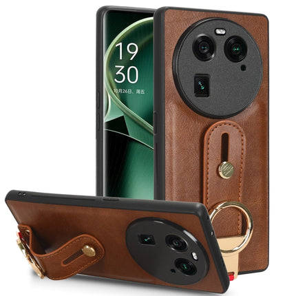Wristband Leather Back Phone Case, For OPPO Find N3 / OnePlus Open, For OPPO Find N2, For OPPO Find N, For OPPO Find X6 5G