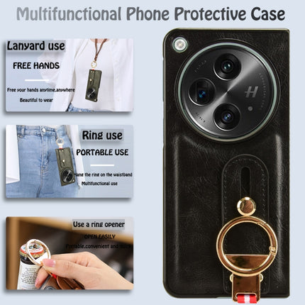 Wristband Leather Back Phone Case, For OPPO Find N3 / OnePlus Open, For OPPO Find N2, For OPPO Find N, For OPPO Find X6 5G
