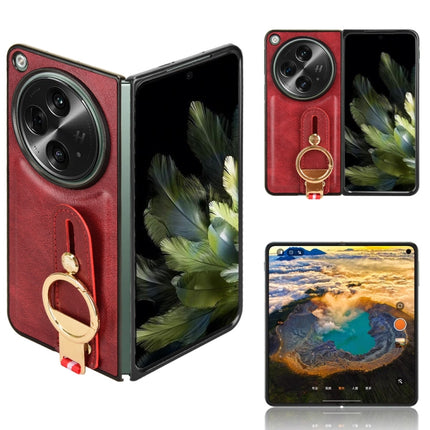 Wristband Leather Back Phone Case, For OPPO Find N3 / OnePlus Open, For OPPO Find N2, For OPPO Find N, For OPPO Find X6 5G