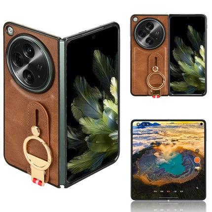 Wristband Leather Back Phone Case, For OPPO Find N3 / OnePlus Open, For OPPO Find N2, For OPPO Find N, For OPPO Find X6 5G