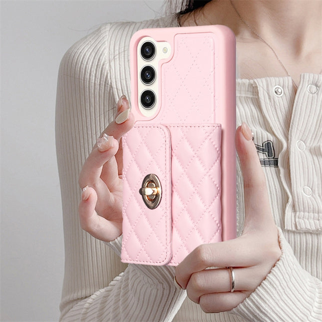 Horizontal Metal Buckle Wallet Rhombic Leather Phone Case, For Samsung Galaxy S23+ 5G, For Samsung Galaxy S23 Ultra 5G, For Samsung Galaxy S22 Ultra 5G, For Samsung Galaxy S21 FE 5G