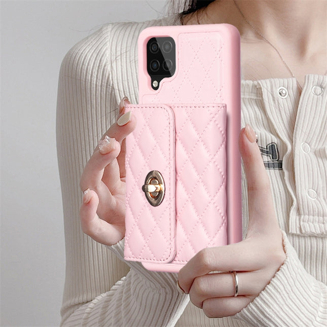 Horizontal Metal Buckle Wallet Rhombic Leather Phone Case, For Samsung Galaxy A12, For Samsung Galaxy A13 4G, For Samsung Galaxy A34 5G, For Samsung Galaxy A52 4G / 5G