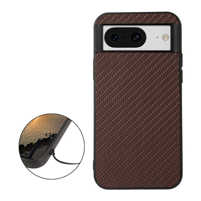 Carbon Fiber Texture PU Phone Case, For Google Pixel 8, For Google Pixel 8 Pro
