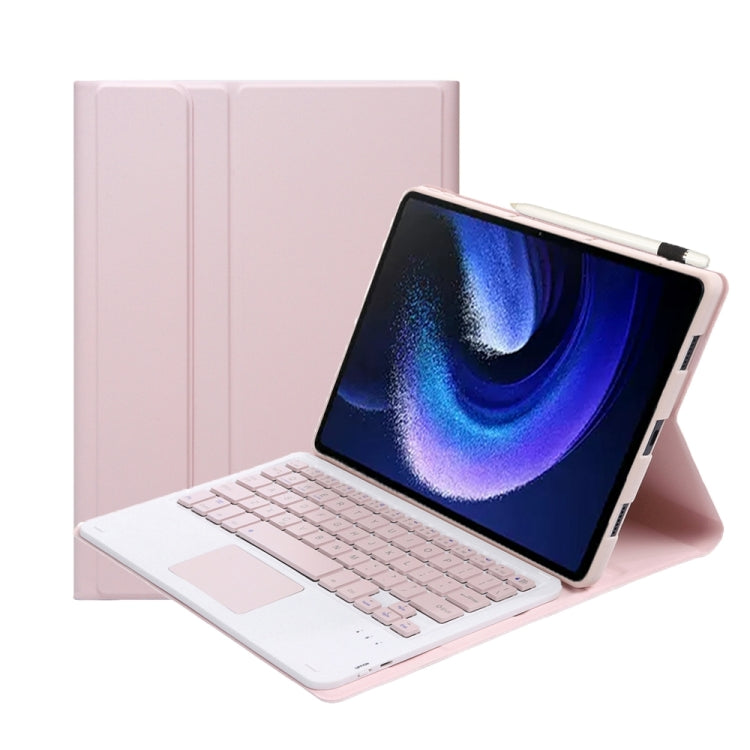 A0N7-A Lambskin Texture Ultra-thin Bluetooth Keyboard Leather Case with Touchpad