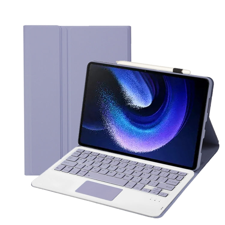 A0N7-A Lambskin Texture Ultra-thin Bluetooth Keyboard Leather Case with Touchpad