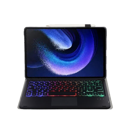 A0N7-AS Lambskin Texture Ultra-thin Backlight Bluetooth Keyboard Leather Case with Touchpad