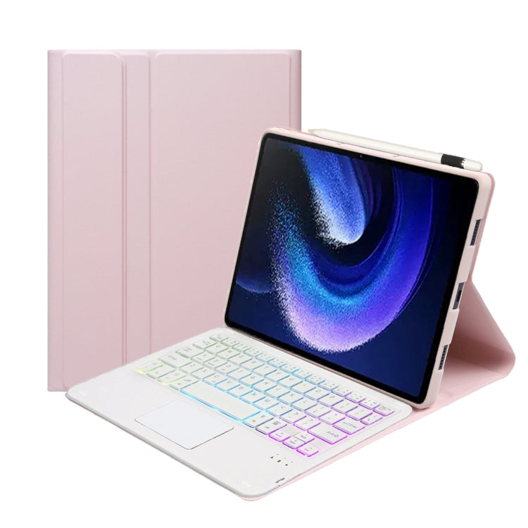 A0N7-AS Lambskin Texture Ultra-thin Backlight Bluetooth Keyboard Leather Case with Touchpad