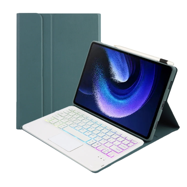 A0N7-AS Lambskin Texture Ultra-thin Backlight Bluetooth Keyboard Leather Case with Touchpad