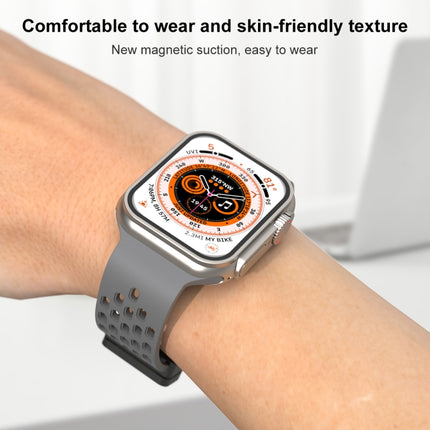 Magnetic Clasp Silicone Watch Band, For Apple Watch Series 8&7 45mm