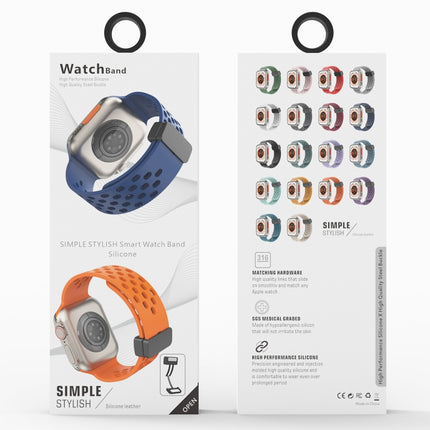 Magnetic Clasp Silicone Watch Band, For Apple Watch Series 8&7 45mm