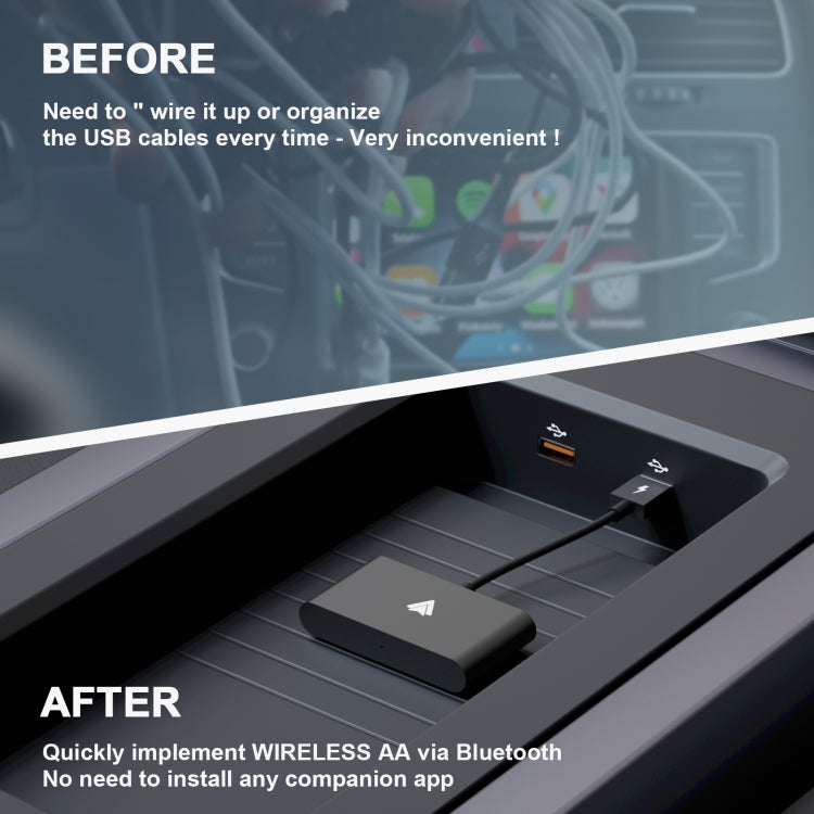 THT-020-2+ USB + USB-C / Type-C Wired to Wireless Carplay Adapter for Android Smartphone