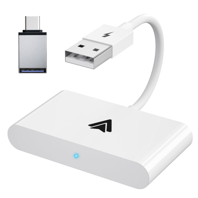 THT-020-2+ USB + USB-C / Type-C Wired to Wireless Carplay Adapter for Android Smartphone