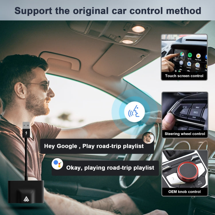 THT-020-3+ USB + USB-C / Type-C Wired to Wireless Carplay Adapter for Android Smartphone