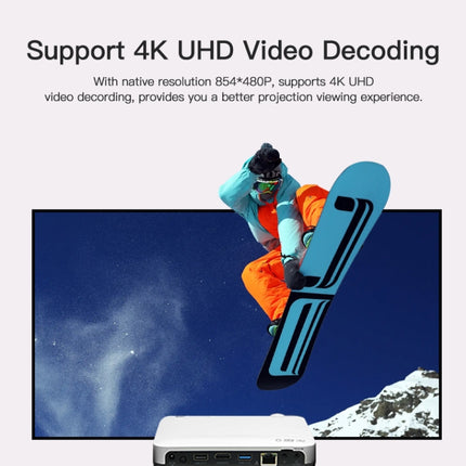 WOWOTO H10S TIDLP DMD 0.45 inch 1920 x 1080P 4K 500ANSI RGB LED Smart Projector, H10S