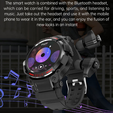 OVISEN T100 1.39 inch TFT Screen 2 in 1 Bluetooth Headset Smart Watch, Support Blood Oxygen Monitoring/Bluetooth Music