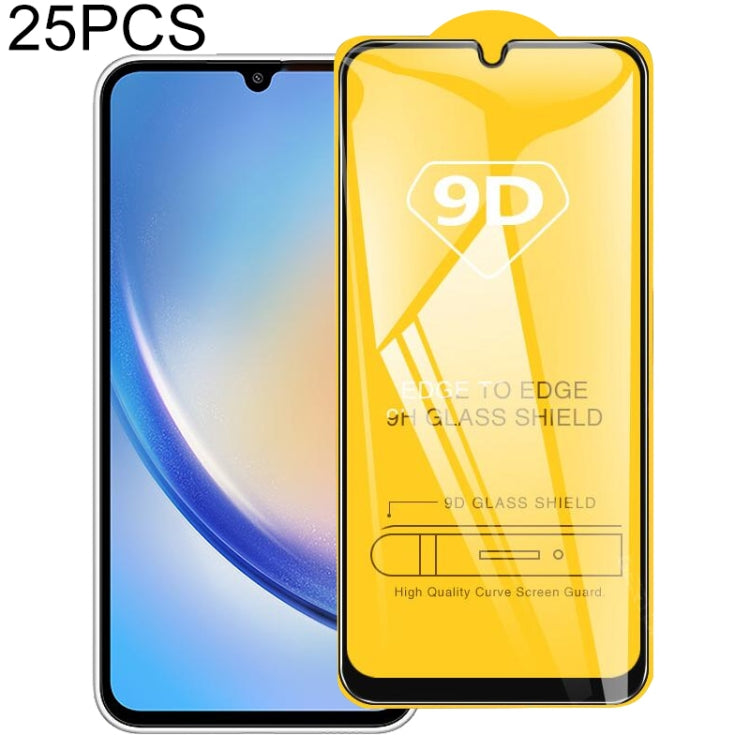 25pcs 9D Full Glue Full Screen Tempered Glass Film