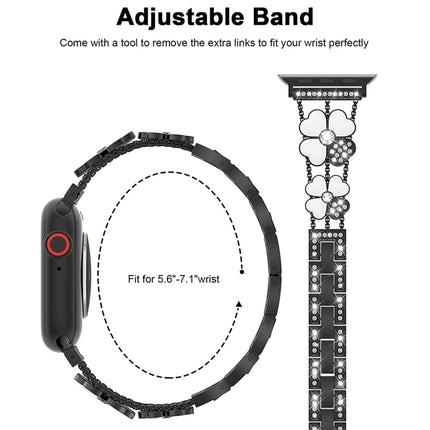 Petal Metal Diamond Watch Band, For Apple Watch 7 41mm, For Apple Watch 7 45mm, For Apple Watch SE 2023 40mm, For Apple Watch SE 2022 40mm