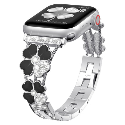 Petal Metal Diamond Watch Band, For Apple Watch SE 2022 44mm, For Apple Watch SE 40mm, For Apple Watch SE 44mm, For Apple Watch 6 40mm