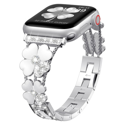 Petal Metal Diamond Watch Band, For Apple Watch SE 2022 44mm, For Apple Watch SE 40mm, For Apple Watch SE 44mm, For Apple Watch 6 40mm