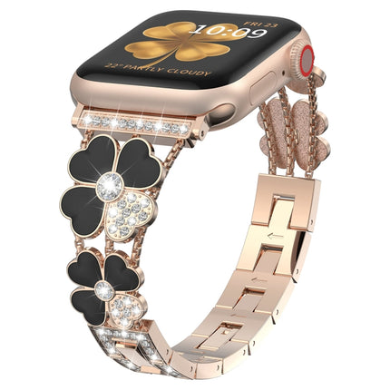Petal Metal Diamond Watch Band, For Apple Watch 6 44mm, For Apple Watch Ultra 2 49mm, For Apple Watch 5 40mm, For Apple Watch 5 44mm