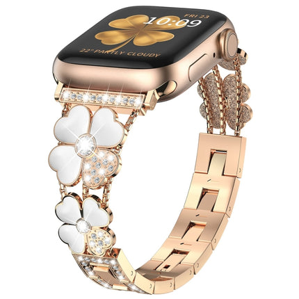 Petal Metal Diamond Watch Band, For Apple Watch 4 40mm, For Apple Watch 4 44mm, For Apple Watch 3 38mm, For Apple Watch 9 45mm