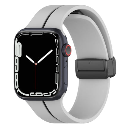 Two Color Folding Buckle Silicone Watch Band, For Apple Watch 8 41mm, For Apple Watch 8 45mm