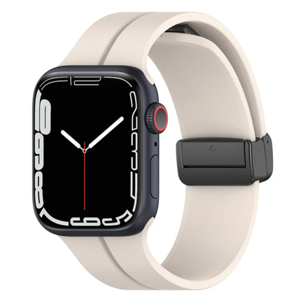 Two Color Folding Buckle Silicone Watch Band, For Apple Watch 7 41mm, For Apple Watch 7 45mm