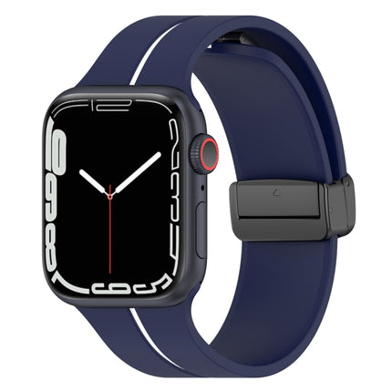 Two Color Folding Buckle Silicone Watch Band, For Apple Watch Ultra 49mm, For Apple Watch SE 2023 44mm