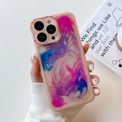 Oil Painting Electroplating TPU Phone Case, For iPhone 14, For iPhone 14 Pro, For iPhone 14 Plus, For iPhone 14 Pro Max, For iPhone 13, For iPhone 13 Pro