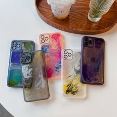 Oil Painting Electroplating TPU Phone Case, For iPhone 11 Pro Max, For iPhone SE 2022/2020 / 8 / 7, For iPhone 8 Plus / 7 Plus, For iPhone X / XS, For iPhone XS Max, For iPhone XR