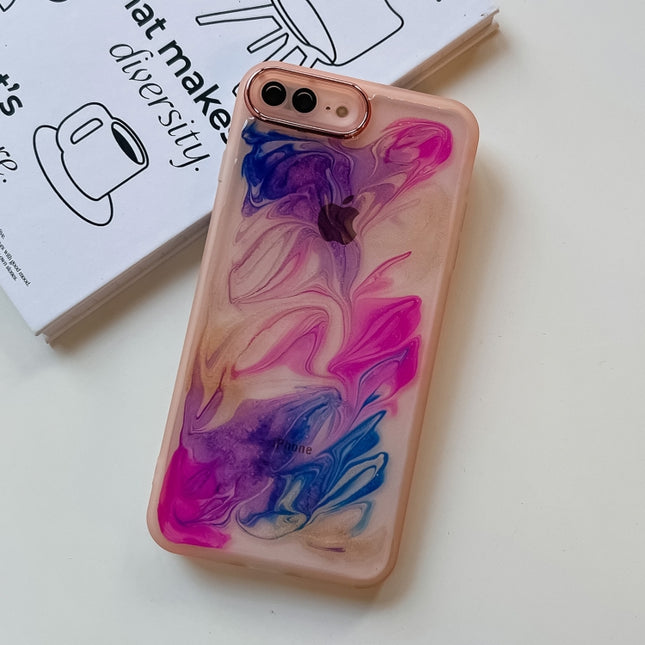 Oil Painting Electroplating TPU Phone Case, For iPhone 8 Plus / 7 Plus, For iPhone X / XS, For iPhone XS Max, For iPhone XR
