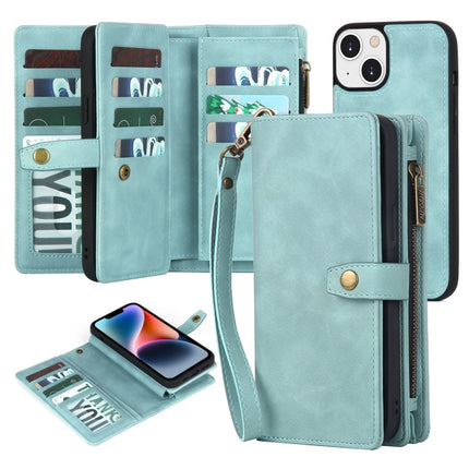 Zipper Wallet Magnetic Detachable Leather Phone Case, For iPhone 14, For iPhone 14 Pro, For iPhone 14 Plus, For iPhone 14 Pro Max, For iPhone 13, For iPhone 13 Pro, For iPhone 13 Pro Max, For iPhone 12 / 12 Pro