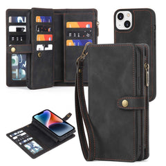 Zipper Wallet Magnetic Detachable Leather Phone Case, For iPhone 14, For iPhone 14 Pro, For iPhone 14 Plus, For iPhone 14 Pro Max, For iPhone 13, For iPhone 13 Pro, For iPhone 13 Pro Max, For iPhone 12 / 12 Pro, For iPhone 12 Pro Max, For iPhone 11