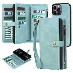 Funda de cuero con cremallera y cierre magnético desmontable para iPhone 11 Pro, iPhone 11 Pro Max, iPhone X/XS, iPhone XR, iPhone XS Max, iPhone 7 Plus/8 Plus