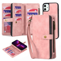 Zipper Wallet Magnetic Detachable Leather Phone Case, For iPhone 14, For iPhone 14 Pro, For iPhone 14 Plus, For iPhone 14 Pro Max, For iPhone 13, For iPhone 13 Pro, For iPhone 13 Pro Max, For iPhone 12 / 12 Pro, For iPhone 12 Pro Max, For iPhone 11