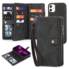 Funda de cuero con cremallera y cierre magnético desmontable para iPhone 11 Pro, iPhone 11 Pro Max, iPhone X/XS, iPhone XR, iPhone XS Max, iPhone 7 Plus/8 Plus